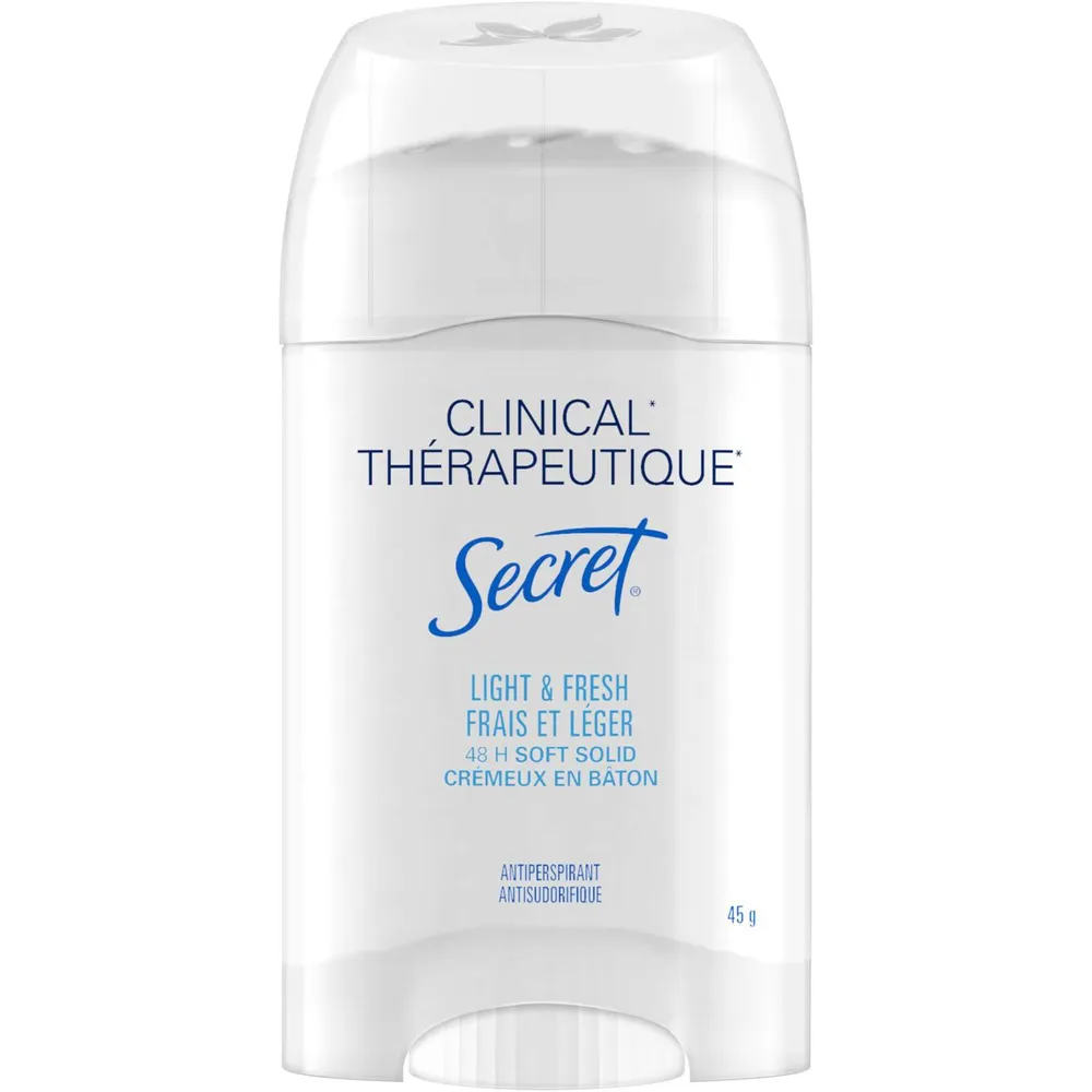 Secret Clinical Antiperspirant and Deodorant Soft Solid , Light & Fresh, 45g