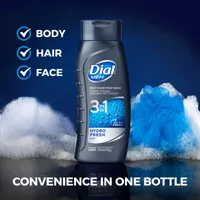 Dial Men Hydro Fresh 3IN1 Hair+Body+Face Wash 473mL