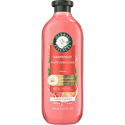 Herbal Essences Grapefruit Volumizing Conditioner, 400 mL, with Certified Camellia Oil and Aloe Vera, For All Hair Types, Especially Fine Hair