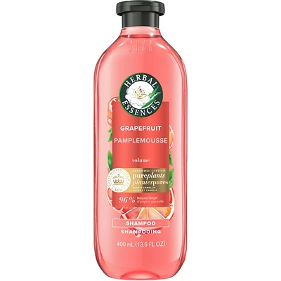 Herbal Essences Grapefruit Volumizing Shampoo, 400 mL, with Certified Camellia Oil and Aloe Vera, For All Hair Types, Especially Fine Hair
