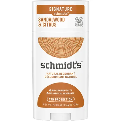 Schmidt's  Natural Origin Deodorant 48 Hour Protection Citrus & Sandalwood Deodorant for Men and Women 75 g