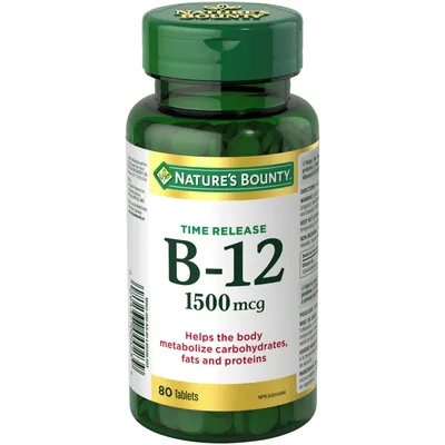 Time Release Vitamin B-12 Tablet, 1500 mcg
