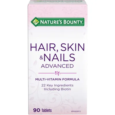 Hair, Skin & Nails Advanced with Biotin Supplement, Multivitamin Formula