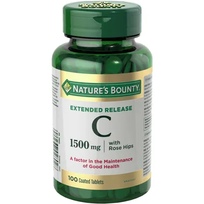 Vitamin C Supplement with Rose Hips, Extended Release, 1500mg