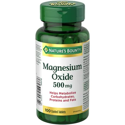 Magnesium Oxide Pills, Helps Maintain Proper Muscle Function, 500mg