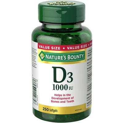 Vitamin D3 Pills, Supplement, Helps in the Development of Bones and Teeth, 1000IU