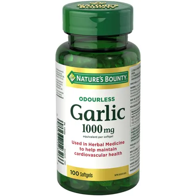 Garlic Pills and Herbal Health Supplement, Helps Maintain Cardiovascular Health, 1000mg