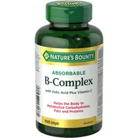 B Complex w/Folic Acid plus Vitamin C, Helps Metabolize Carbohydrates, 100 Softgels