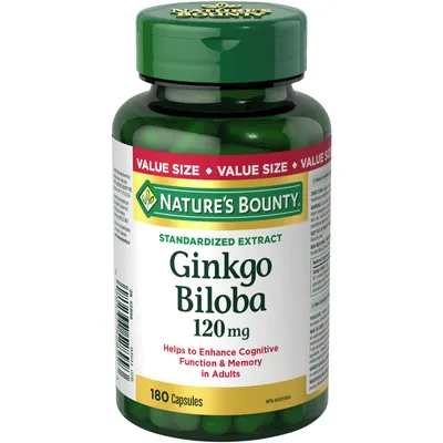 Ginkgo Biloba Pills and Herbal Health Supplement, Helps Enhance Cognitive Function and Memory, 120mg