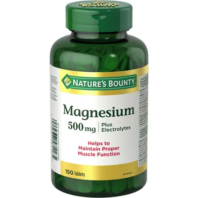 Magnesium with Electrolytes Supplement, Helps Maintains Muscle Function, 500mg