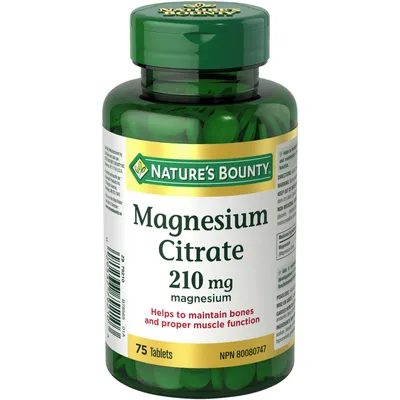 Magnesium Citrate Pills, Helps Maintain Bones and Muscle Function, 210mg
