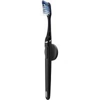 Clic Starter Kit Matte Black Toothbrush Handle with (2) Replacement Brush Head and Holder