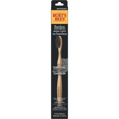 Burt’s Bees Bamboo Toothbrush with Charcoal Infused Bristles, 1ct