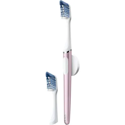 Oral-B Clic Manual Toothbrush (Rose) with 2 Replaceable Brush Heads and 1 Magnetic Brush Mount