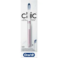 Clic Starter Kit Matte Black Toothbrush Handle with (2) Replacement Brush Head and Holder