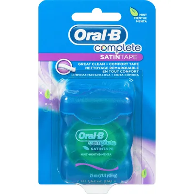 Oral-B Complete SatinTape Dental Floss, Mint, 25 M