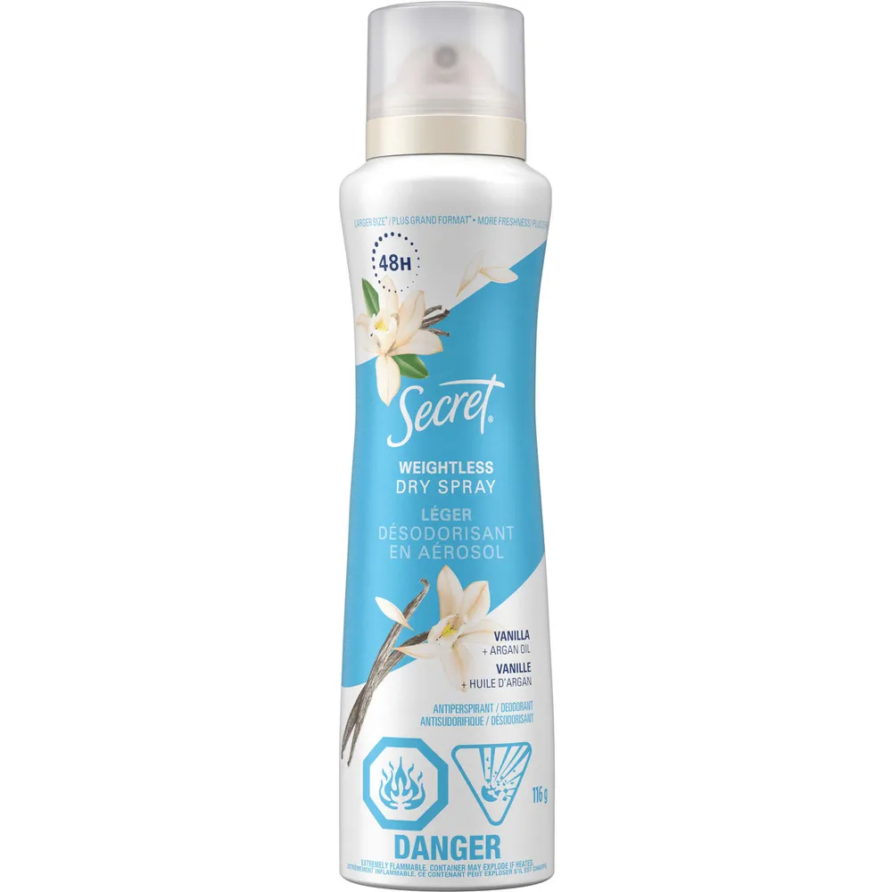 Secret Antiperspirant Deodorant Spray Vanilla+Argan Oil 116g