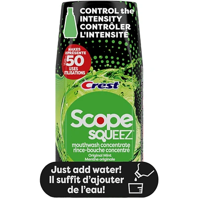 Scope Squeez Mouthwash Concentrate, Original Mint Flavour, Equal Uses up to 1L Bottle vs 1L Scope Outlast Mouthwash, Squeez to Control the Strength