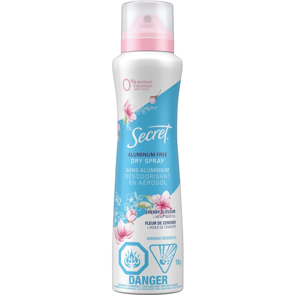 Secret Dry Spray Aluminum Free Deodorant for Women, Cherry Blossom