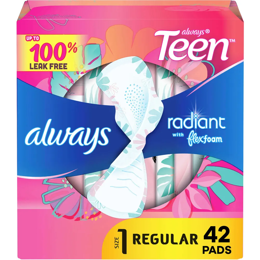 Always Pads Size 1 Infinity with Flex Foam 18 Count (Pack of 6)