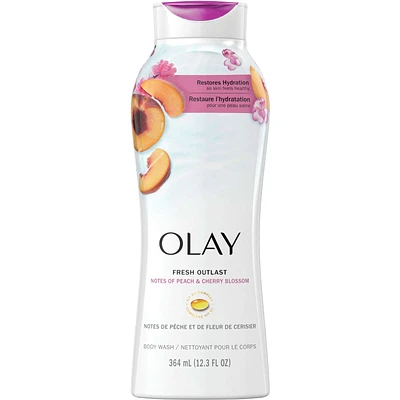 Fresh Outlast Paraben Free Body Wash with Energizing Notes of Peach and Cherry Blossom