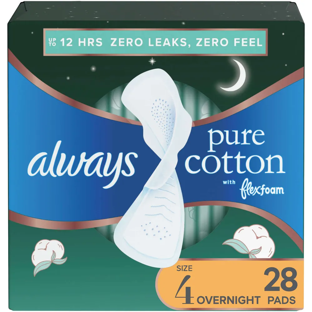 Always Ultra Thin Overnight Pads with Flexi-Wings, Unscented - Size 4 (80  ct.) - Sam's Club