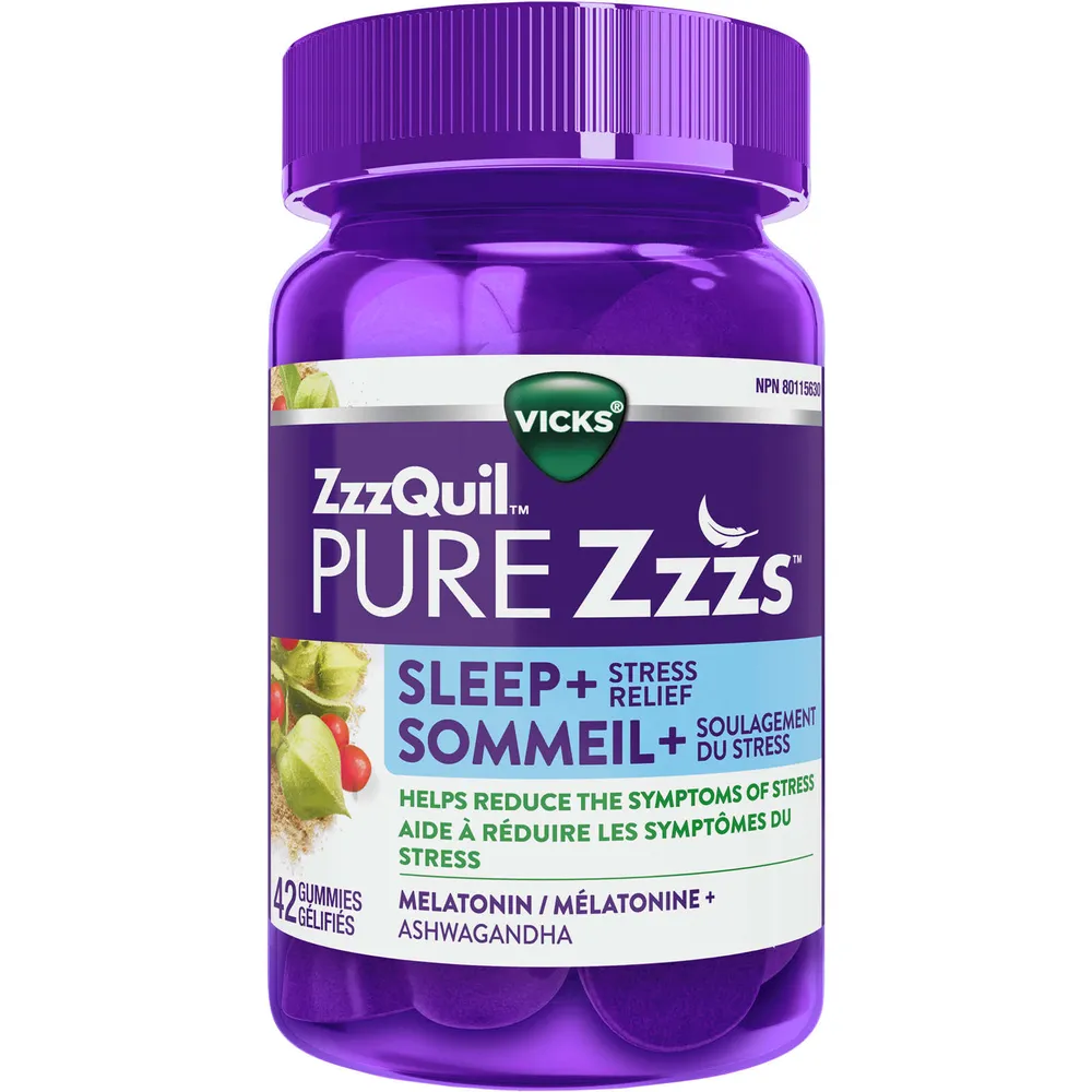 ZzzQuil PURE Zzzs Stress Relief Melatonin Sleep Aid Gummies