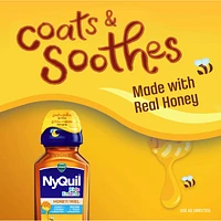 Kids NyQuil Honey Cold & Cough + Congestion Relief for Nighttime Sneezing, Runny Nose, Nasal Congestion & Cough, Flavored with Real Honey, For Children Ages 6+