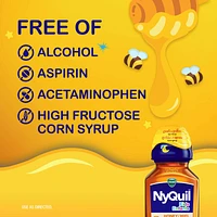 Kids NyQuil Honey Cold & Cough + Congestion Relief for Nighttime Sneezing, Runny Nose, Nasal Congestion & Cough, Flavored with Real Honey, For Children Ages 6+