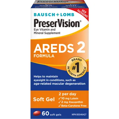 PreserVision Eye Vitamin & Mineral Supplements AREDS 2 Formula Soft Gels