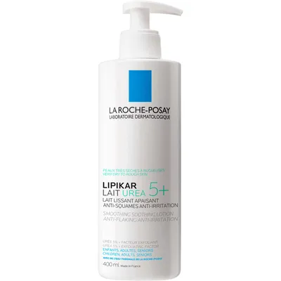 Lipikar Lait Urea 5+ Smoothing Moisturizing Body Milk Anti-Flake, Ultra Melt-In Texture, Paraben-Free