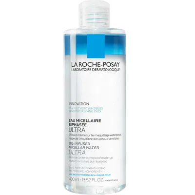 La Roche-Posay Oil-Infused Micellar Cleansing Water, Sensitive Skin and Eyes, with 10% Ultra Fine Oil, Gentle and Non-Greasy 400mL