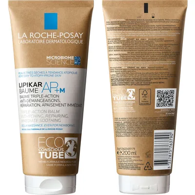 Lipikar Baume AP+M Body Cream for Dry & Eczema-Prone Skin, with Shea Butter & Niacinamide, Dermatologist Tested & Suitable for Sensitive Skin, Eco-Conscious Packaging