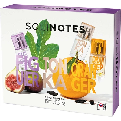 Solinotes Set 3x15ml Eau de Parfum Figtree Tonka Orange Blossom