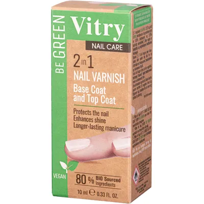 Vitry Be Green  Nail Lacquer 2 In 1 Base And Top Coat