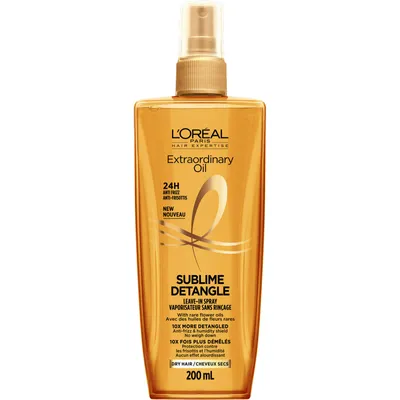 L'Oreal Paris Extraordinary Oil Sublime Detangle Leave-In Spray, Anti Frizz, For Dry hair