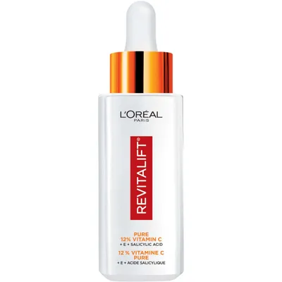 12% Pure Vitamin C Face Serum + Vitamin E + Salicylic Acid, 2x Brighter-Looking Skin, Minimizes Look of pores, 2x Less Visible pores - Revitalift Derm Intensives, For all Skin Tones, Skincare