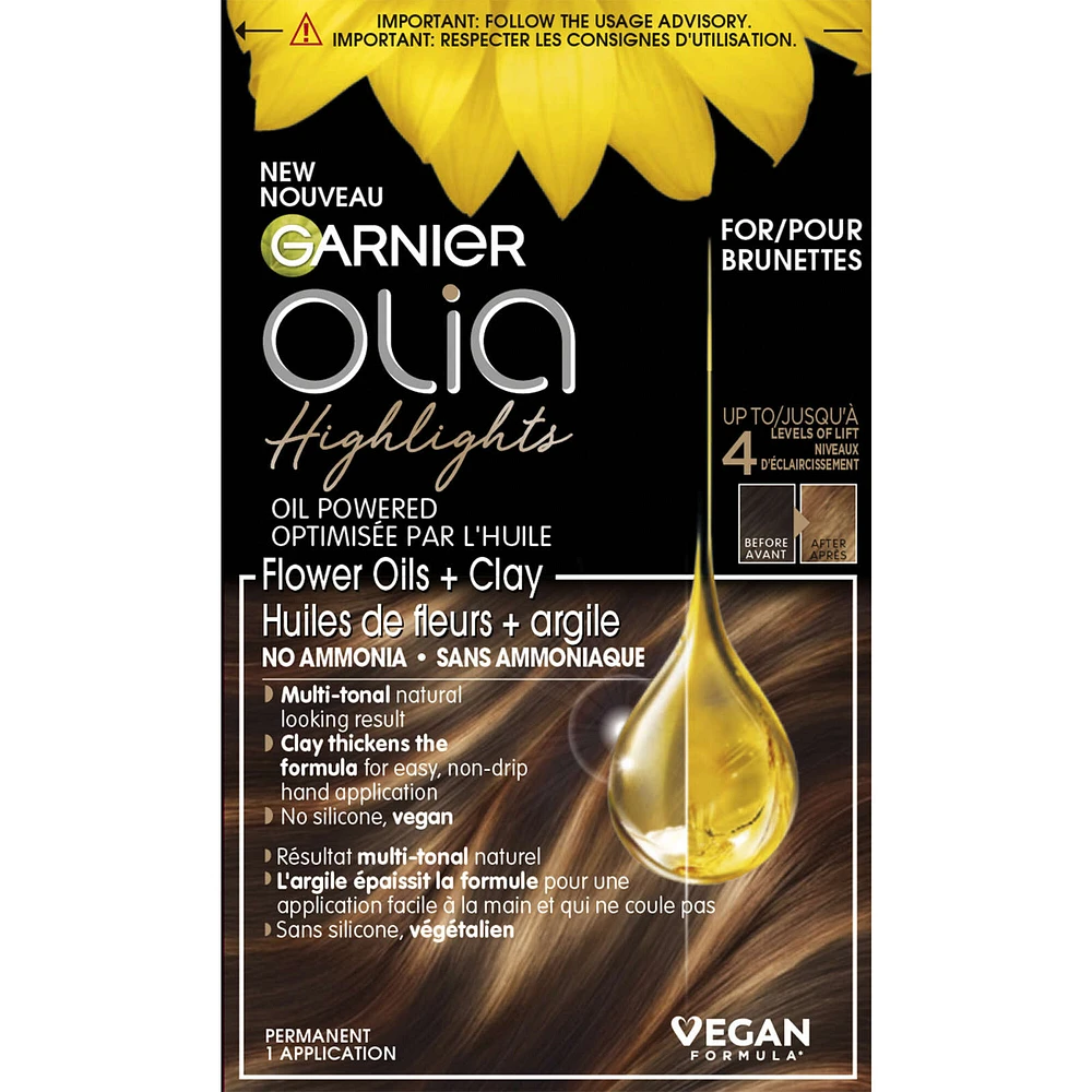 Olia Ammonia-Free Highlights, Natural-looking result, With 60% Oils and Clay, 1 Application