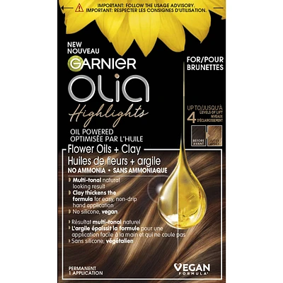 Olia Ammonia-Free Highlights, Natural-looking result, With 60% Oils and Clay, 1 Application