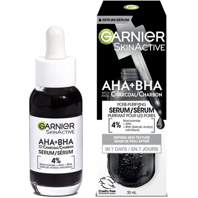 SkinActive, Pore-Purifying Serum, AHA + BHA With Charcoal