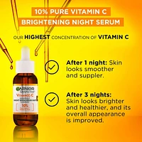 SkinActive Brightening Night Vitamin-C Serum, with Hyaluronic Acid, Brightens & Smoothens Skin in just 3 Nights, for All Skin Types, even Sensitive Skin - 30ml