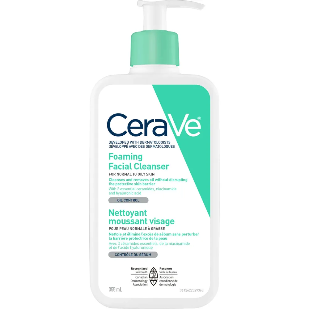 Foaming Facial Cleanser With Hyaluronic Acid and 3 Ceramides , Daily Face Wash for Normal to Oily Skin , Fragrance Free