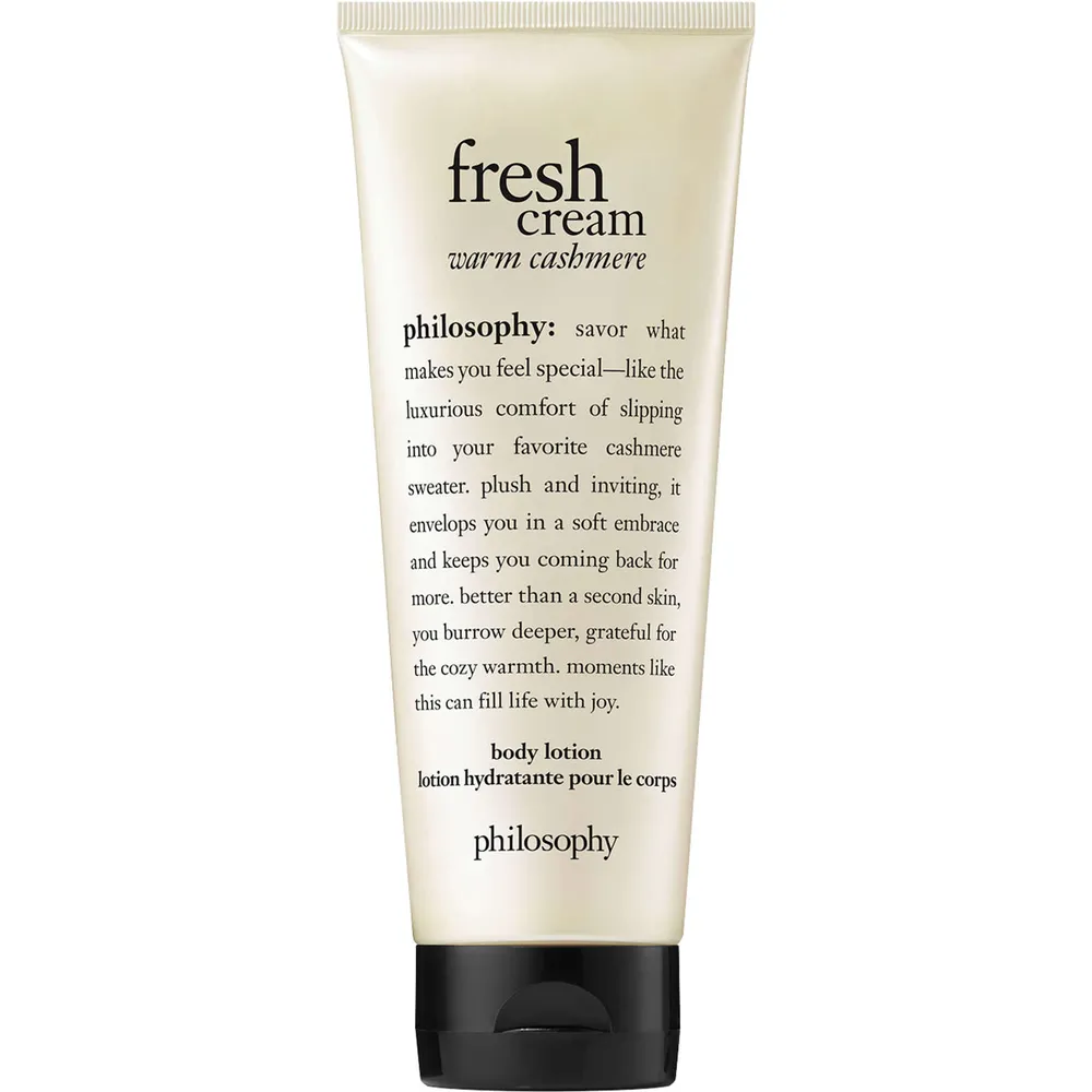 fresh cream warm cashmere body lotion, conditioning & moisturizing formula