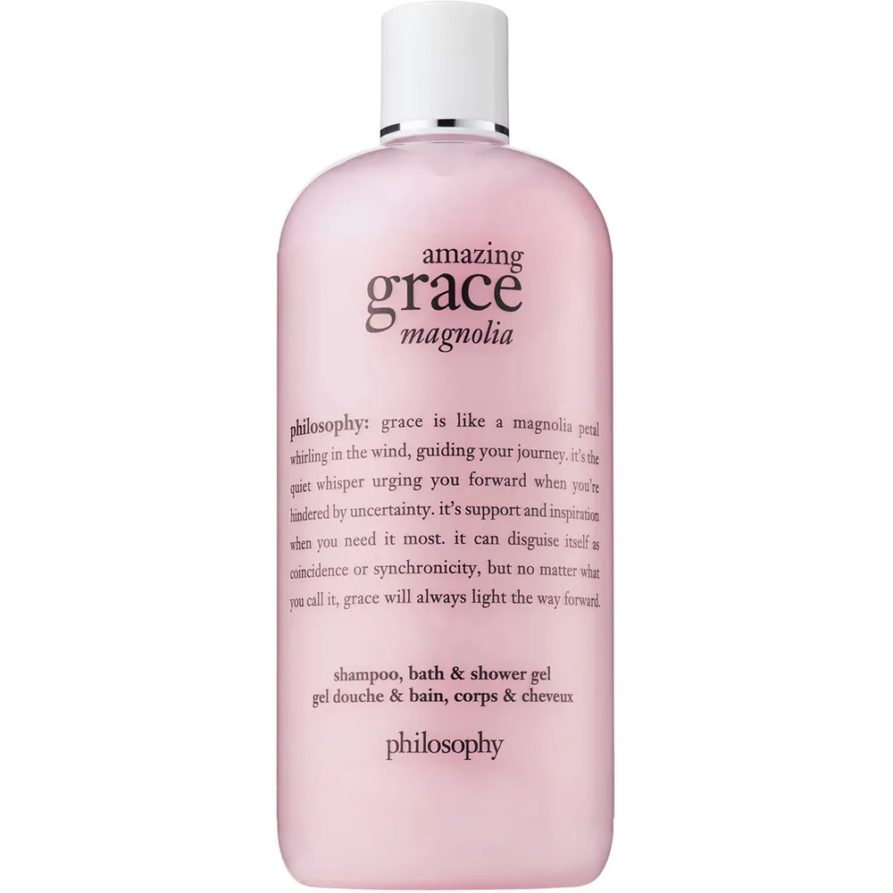 amazing grace magnolia shampoo, bath and shower gel for women, cleanses, conditions, softens skin & hair