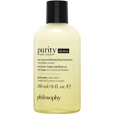 purity made simple oil-free one-step mattifying facial cleanser with bamboo extract