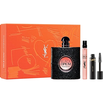 Mother's Day Gift Set: Black Opium Eau De Parfum 90ML & Travel Size + Mini Lash Clash