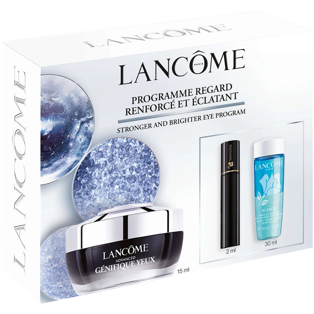 Advanced Génifique Eye Cream with Hyaluronic Acid, Hypnôse Volumizing Mascara & Bi Facil Makeup Remover Set