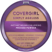 Simply Ageless Instant Wrinkle Blurring Pressed Powder, with hyaluronic acid & vitamin C - Mattifying, Hydrating Formula, 100% Cruelty-Free