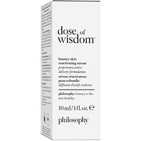 dose of wisdom™ bouncy skin reactivating serum in-depth hydration and collagen support loaded with oxygen, vitamin C and hyaluronic acid