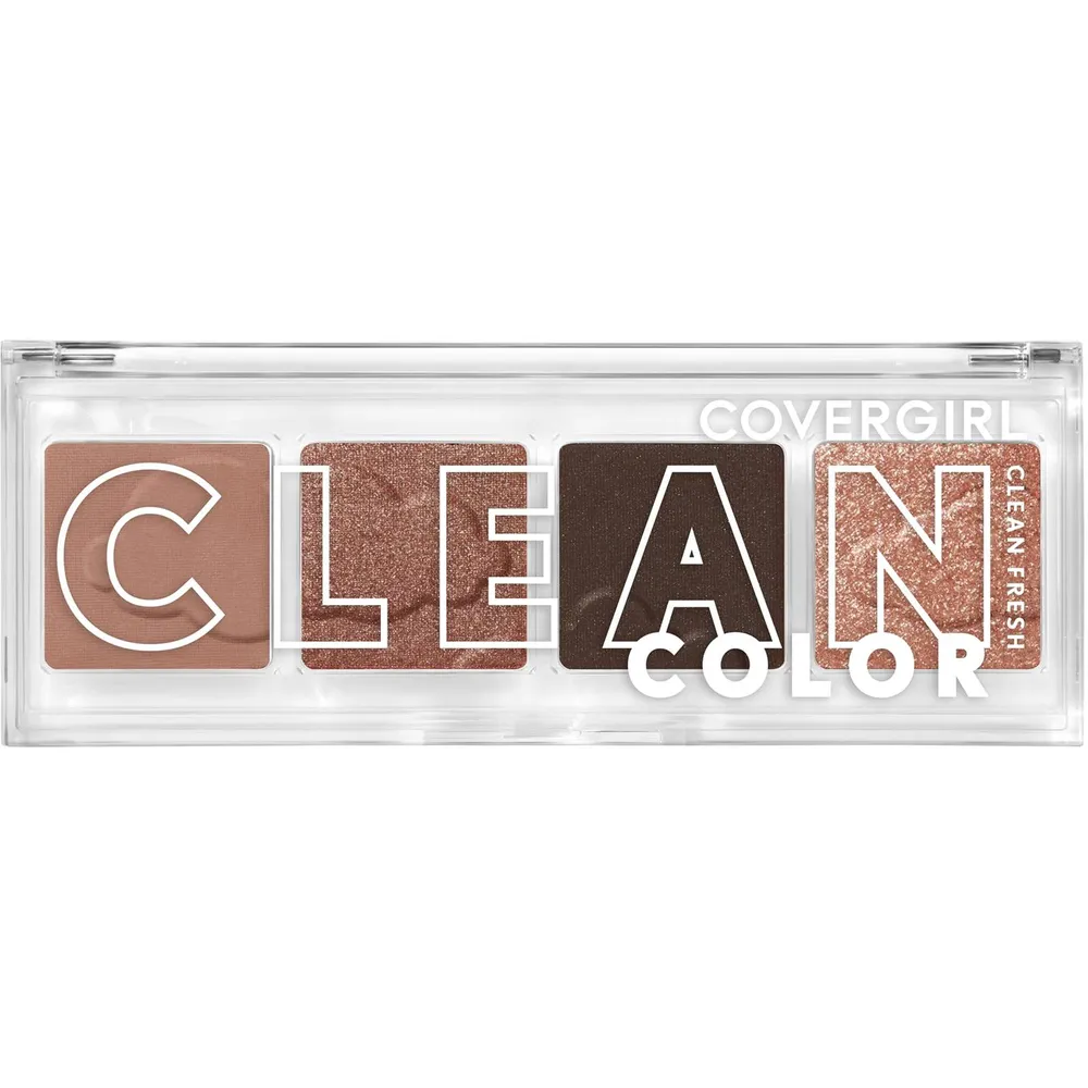 Clean Fresh Colour Quad, and vegan formula without talc, mineral oil, paraben fragrance, highly pigmented eyeshadow